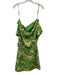 Alexia Admor Size S Green & Beige Polyester Blend Wide Neck Off Shoulder Dress Green & Beige / S