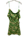 Alexia Admor Size S Green & Beige Polyester Blend Wide Neck Off Shoulder Dress Green & Beige / S