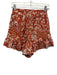 Ulla Johnson Size 2 Orange & cream Cotton Floral Sleeveless Ruffles Short Set Orange & cream / 2