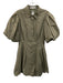 Jonathan Simkhai Size 4 Sage green Cotton Blend Button Down Bubble Hem Dress Sage green / 4
