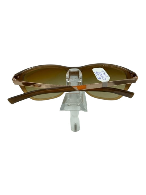 Tory Burch Brown & Gold Plastic Metal Gradient Rectangular Sunglasses Brown & Gold