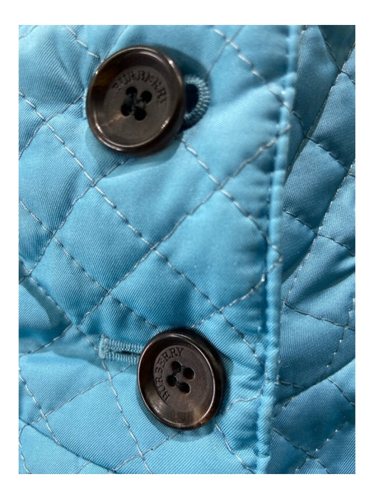 Burberry London Size XS Blue Polyester Diamond Quilted Hidden buttons Jacket Blue / XS