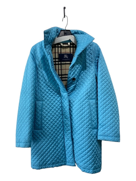 Burberry London Size XS Blue Polyester Diamond Quilted Hidden buttons Jacket Blue / XS