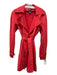 DKNY Size S Red Cotton Blend Wrap Trench Knee Length Coat Red / S