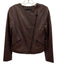 Neiman Marcus Size XS Brown Leather Long Sleeve Moto Asymetric Front Zip Jacket Brown / XS
