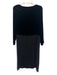 Eileen Fisher Size XXS Black Rayon Blend Long Sleeve Texture Block Sheer Dress Black / XXS