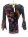 Fuzzi Size S Black & Multi Polyamide Mesh Floral Wrap Effect Flutter Wrist Top Black & Multi / S