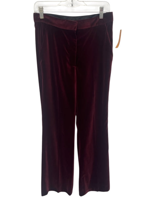 Stella McCartney Size 38 Burgundy Red Polyester Velvet Trouser Boot Cut Pants Burgundy Red / 38