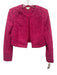 Shoshanna Size 0 Hot pink Polyester Tweed Hook & Eye Front Cropped Jacket Hot pink / 0