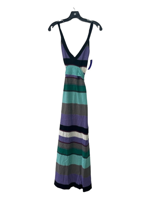 Missoni Size 38 Green, Purple, Multi Cotton & Viscose Blend Color Block Dress Green, Purple, Multi / 38