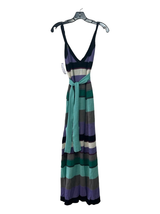 Missoni Size 38 Green, Purple, Multi Cotton & Viscose Blend Color Block Dress Green, Purple, Multi / 38