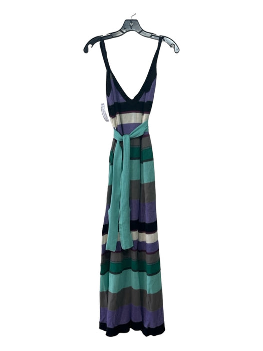 Missoni Size 38 Green, Purple, Multi Cotton & Viscose Blend Color Block Dress Green, Purple, Multi / 38