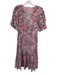 Anna Cate Size S Tan & Red Cotton 3/4 Balloon Sleeve Botanical V Neck Maxi Dress Tan & Red / S