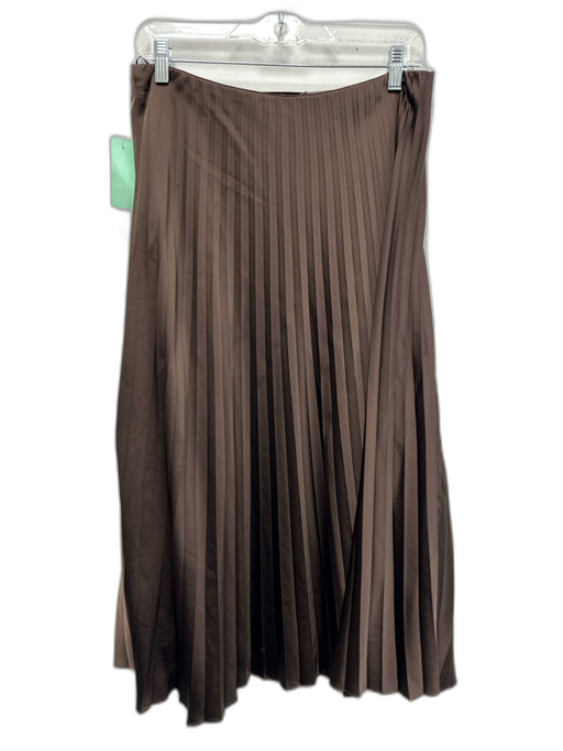 J. Crew Size S Brown Polyester Elastic Waistband Accordion Pleat A Line Skirt Brown / S