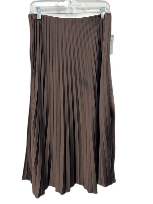 J. Crew Size S Brown Polyester Elastic Waistband Accordion Pleat A Line Skirt Brown / S