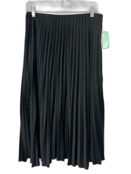 J. Crew Size S Black Polyester Elastic Waistband Accordion Pleat A Line Skirt Black / S