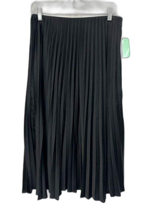 J. Crew Size S Black Polyester Elastic Waistband Accordion Pleat A Line Skirt Black / S