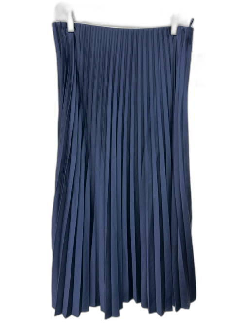 J. Crew Size S Navy Blue Polyester Elastic Waistband Accordion Pleat Midi Skirt Navy Blue / S