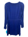 Intermix Size 4 Navy Rayon & Silk Button Front U Neck Long Sleeve Velvet Dress Navy / 4