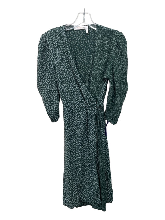 See By Chloe Size 36 Green & White Viscose Wrap Ditsy Floral 1/2 sleeve Dress Green & White / 36