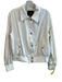 Seven Size S Cream Cotton & Lyocell Collar Zip & Snap Close Eyelet Sleeve Jacket Cream / S