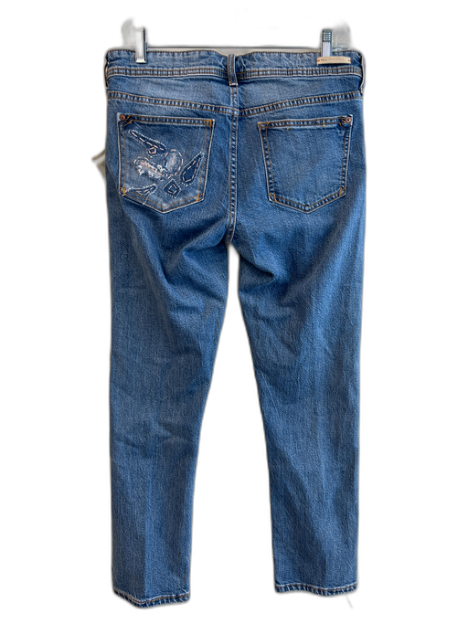 Pilcro Size 27 Blue 99% Cotton/1% Elastane Mid Rise Zip Fly 5 Pocket Jeans Blue / 27