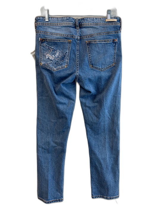 Pilcro Size 27 Blue 99% Cotton/1% Elastane Mid Rise Zip Fly 5 Pocket Jeans Blue / 27