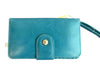 Hobo Blue Leather Wristlet Flap Zip Pocket Bag Blue / Small