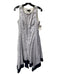 Donna Karan Size 8 White, Navy & Yellow Cotton Round Neck Sleeveless Dress White, Navy & Yellow / 8