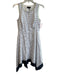 Donna Karan Size 8 Navy & white Cotton Sleeveless Polka Dot Zip Up Dress Navy & white / 8