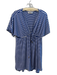 Trina Turk Size Large Blue & White Viscose Striped Short Sleeve V Neck Dress Blue & White / Large