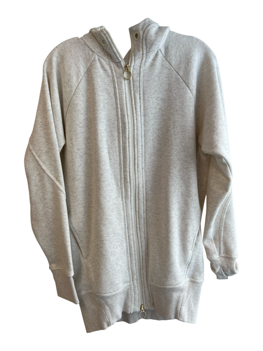 Athleta Size Small Grey Polyester Zip Up double zip Gold Hardware Hoodie Jacket Grey / Small