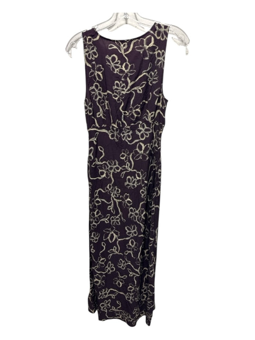 Madewell Size 6 Beige & Purple Lenzing Blend Sleeveless Floral V Neck Dress Beige & Purple / 6
