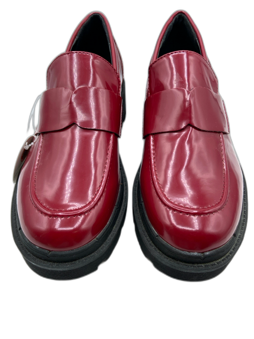 Blondo Shoe Size 9 Red Leather Upper Lug Sole Block Heel Penny Loafers Red / 9