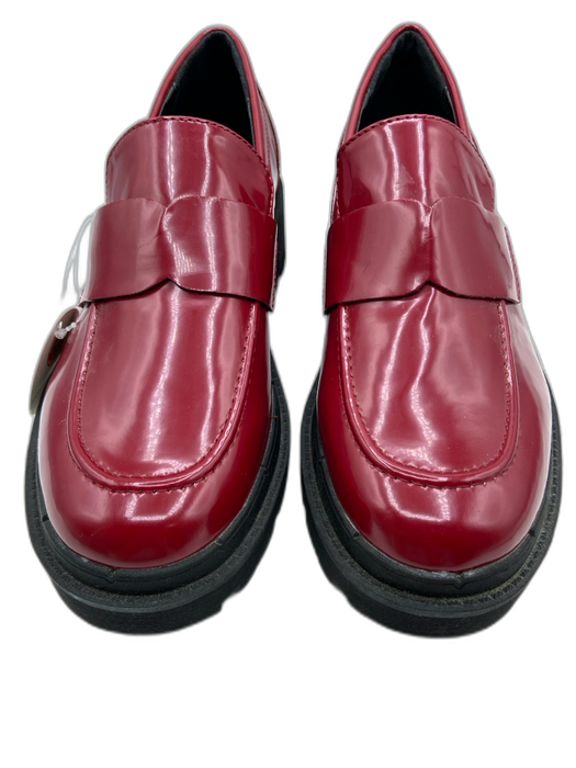 Blondo Shoe Size 9 Red Leather Upper Lug Sole Block Heel Penny Loafers Red / 9