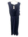 Amanda Uprichard Size M Navy Blue Silk Sleeveless tie strap Side Slit Dress Navy Blue / M