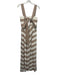 Antonio Melani Size S / 6 White & Brown Linen & Rayon Striped Wide Strap Dress White & Brown / S / 6