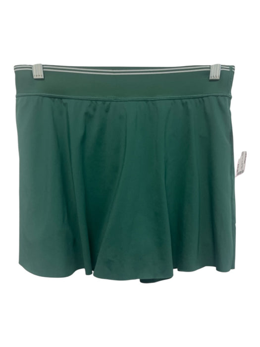 Athleta Size M Green & White Stripe Trim Athletic Mini Shorts Inc Skirt Green & White / M