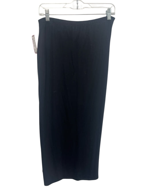 Reformation Size L Black Tencel Lyocell Stretch Gathered Side Slit Midi Skirt Black / L