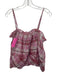 Pilcro Size M Pink, Red & White Cotton Blend Metallic Plaid Spaghetti Strap Top Pink, Red & White / M