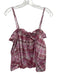 Pilcro Size M Pink, Red & White Cotton Blend Metallic Plaid Spaghetti Strap Top Pink, Red & White / M