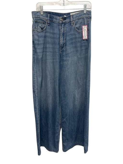 Rag & Bone Size 28 Light Wash Cotton & Tencel High Rise Wide Leg Jeans Light Wash / 28