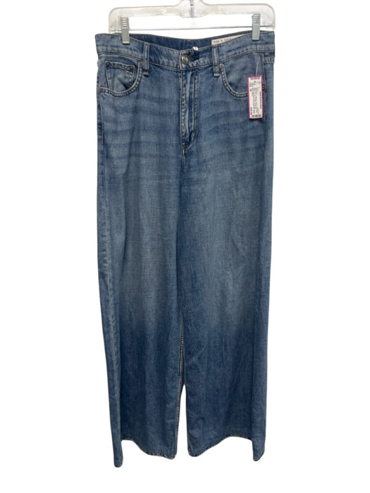 Rag & Bone Size 28 Light Wash Cotton & Tencel High Rise Wide Leg Jeans Light Wash / 28