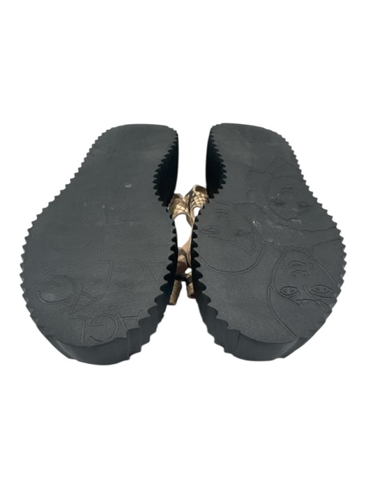 AGL Shoe Size 39 Black, Beige & Brown Leather Snakeskin print Platform Sandals Black, Beige & Brown / 39