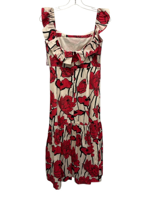Hyacinth House Size M White, Red & Black Cotton Floral Ruffle Straps Maxi Dress White, Red & Black / M