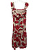 Hyacinth House Size M White, Red & Black Cotton Floral Ruffle Straps Maxi Dress White, Red & Black / M