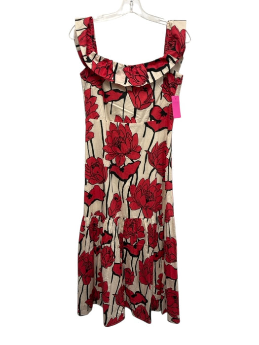 Hyacinth House Size M White, Red & Black Cotton Floral Ruffle Straps Maxi Dress White, Red & Black / M