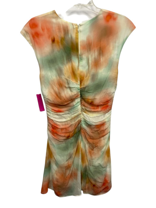 Banana Republic Size M / 8 Cream, Orange & Green Rayon Blend Water Color Dress Cream, Orange & Green / M / 8