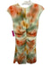 Banana Republic Size M / 8 Cream, Orange & Green Rayon Blend Water Color Dress Cream, Orange & Green / M / 8
