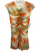 Banana Republic Size M / 8 Cream, Orange & Green Rayon Blend Water Color Dress Cream, Orange & Green / M / 8
